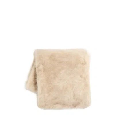 Valentino Faux-fur Scarf In Ivory/beige