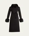Valentino Garavani Double-breasted Virgin Wool And Cashmere Coat With Shearling Inserts In Animal Print