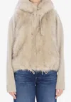 Valentino Faux Fur Zip-up Vest In Gray