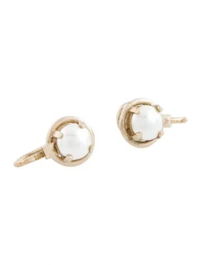 Pre-owned Valentino Garavani Faux Pearl Ear Cuff Earrings In Multicolor