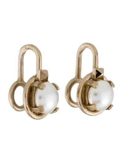 Pre-owned Valentino Garavani Faux Pearl Ear Cuff In Multi