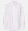 Valentino Tailored White Cotton Shirt With Decorative Buttons In White