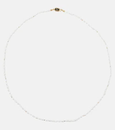 Valentino Garavani Faux Pearl Necklace In White