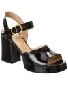 Valentino Block Heel Buckle Detail Open Toe Sandals In Black