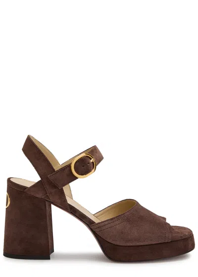 VALENTINO GARAVANI VALENTINO FAWCETTE 100 SUEDE PLATFORM SANDALS