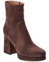 Valentino Fawcette 90 Suede Platform Bootie In Brown