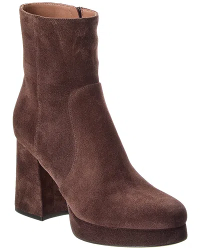 Valentino Garavani Valentino Fawcette 90 Suede Platform Bootie In Brown