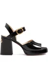 Valentino Garavani Fawcette Platform Sandal In Polished Calfskin 100mm Woman Black 42