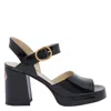 Valentino Garavani Fawcette Platform Sandal In Polished Calfskin 100mm Woman Black 42 In Black