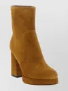 Valentino 90mm Fawcette Platform Vlogo Signature Ankle Boots In Brown