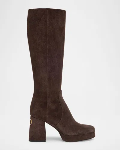 VALENTINO GARAVANI FAWCETTE SUEDE KNEE BOOTS