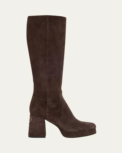 VALENTINO GARAVANI FAWCETTE SUEDE KNEE BOOTS