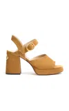 Valentino Garavani Fawcette Platform Crust Leather Sandal 100mm Woman Havana Beige 40 In Brown