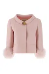 Valentino Feather Blazer In Pink
