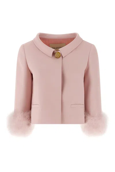 Valentino Feather Blazer In Pink