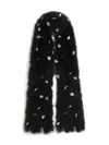 Valentino Feather-embellished Scarf In Black