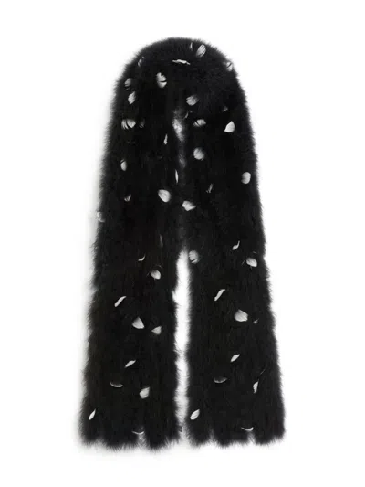 VALENTINO FEATHER-EMBELLISHED SCARF