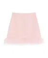 Valentino Short Crepe Couture Skirt With Feathers Woman Rose 42 In Pink