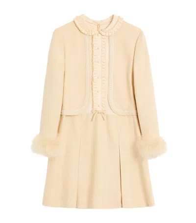 VALENTINO FEATHER-TRIM MINI DRESS