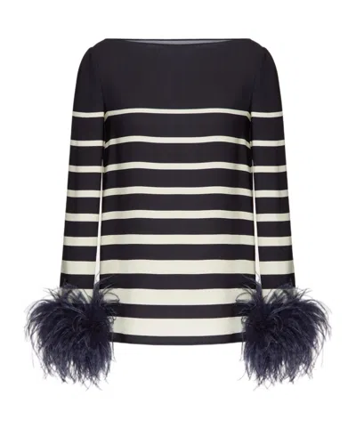 VALENTINO VALENTINO	STRIPED FEATHER DETAILED TOP