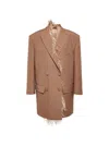 Valentino Feather-trimmed Double-breasted Blazer