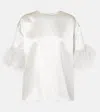 Valentino Top En Satin De Soie Femme Smoky Xs In Weiss