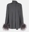 Valentino Shirt With Feathers In Grau