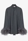 Valentino Shirt With Feathers In Gray