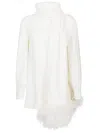 Valentino Silk Top With Feather Detail And Shawl