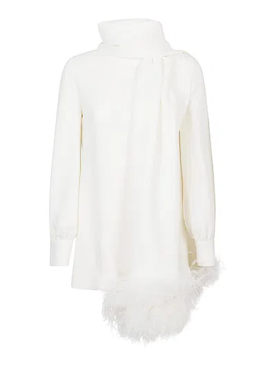 VALENTINO FEATHERED SILK TOP