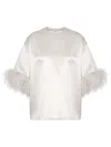 Valentino Top En Satin De Soie Femme Smoky Xs In Neutrals