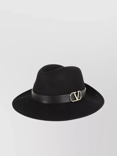 Valentino Garavani Signature Vlogo Hat In Rabbit Fur And In Black
