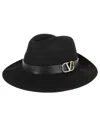 Valentino Signature Vlogo Hat In Rabbit Fur And In Yzy Nero Nero Oro