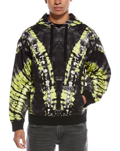 Valentino Felpa Printed Hoodie In Black