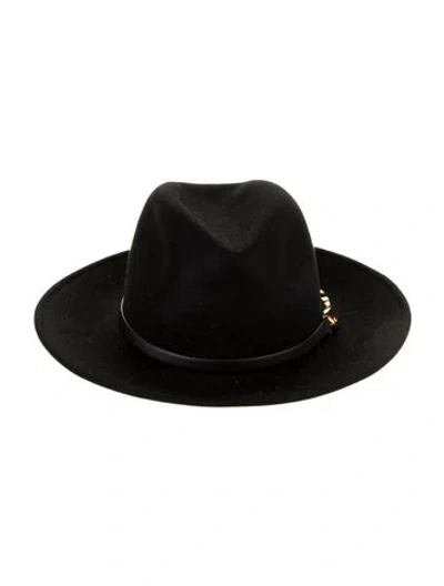 Pre-owned Valentino Garavani Felt Fedora Hat In Black
