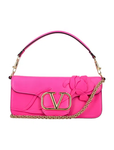 Valentino Garavani Feminine Leather Shoulder Bag With Vlogo Detail By  In Pink