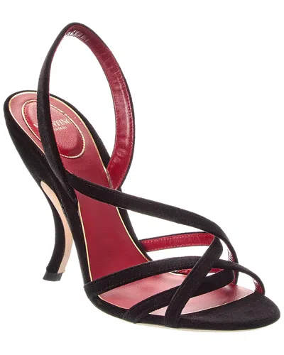 Valentino Garavani Valentino Fetishique 105 Velvet Slingback Sandal In Black