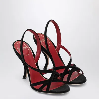Valentino Garavani Fetishique Black Velvet Sandal