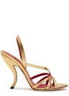 Valentino Garavani Fetishique Sandal In Laminated Nappa 105mm Woman Antique Brass 40 In Gold