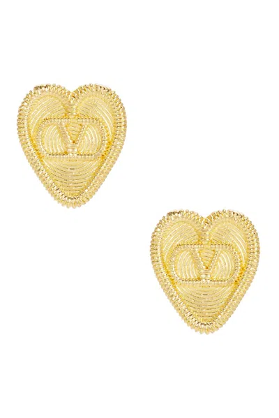 Valentino Garavani Fil Perdu Earrings In Antique Brass
