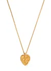 Valentino Heart Vlogo Pendant Necklace In Brass