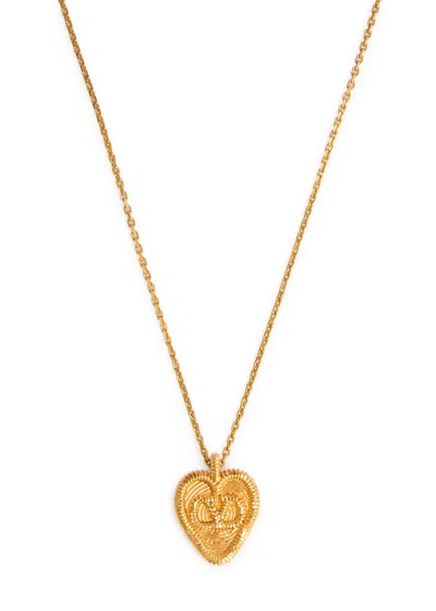 VALENTINO GARAVANI VALENTINO FIL PERDU HEART PENDANT NECKLACE