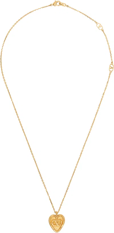 Valentino Garavani Fil Perdu Metal Necklace In Brown