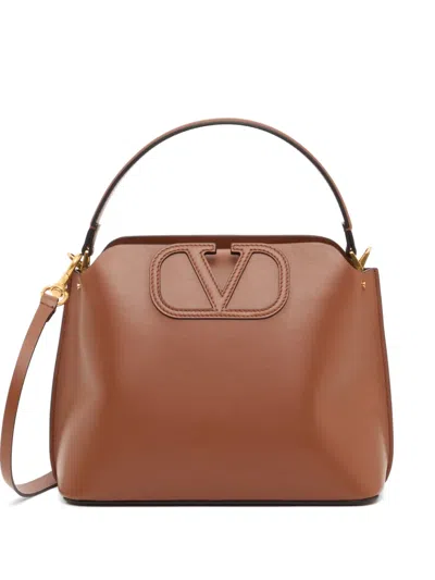 Valentino Garavani Fill Me In Handbag In Calfskin In Brown
