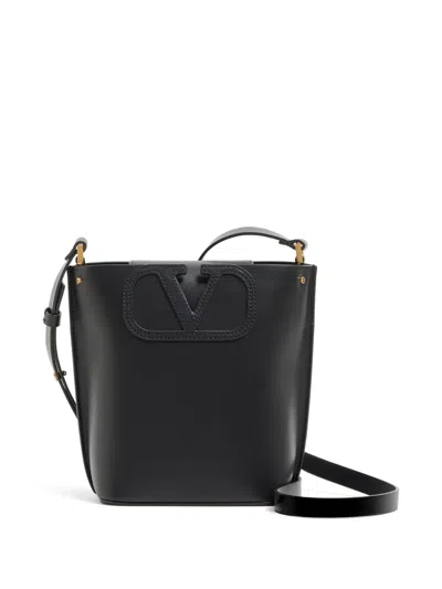 Valentino Garavani Fill Me Small Calfskin Bucket Bag In Black