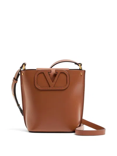 Valentino Garavani Fill Me Small Calfskin Bucket Bag In Brown