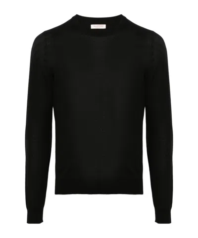 Valentino Men's Ribbed Sweater In Nero