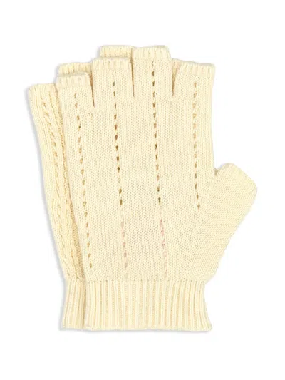 Valentino Garavani Cotton Blend Fingerless Gloves With Button Detail In Beige