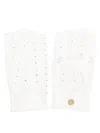 Valentino Leather Fingerless Gloves With Perforated Cut-out Detail