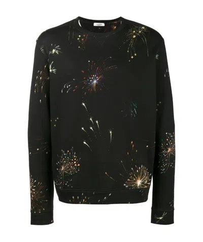 Valentino Fireworks Printed Sweater In Black
